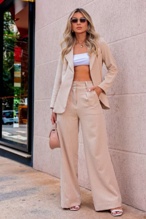 Conjunto Alfaiataria Feminino e Blazer Terninho Social